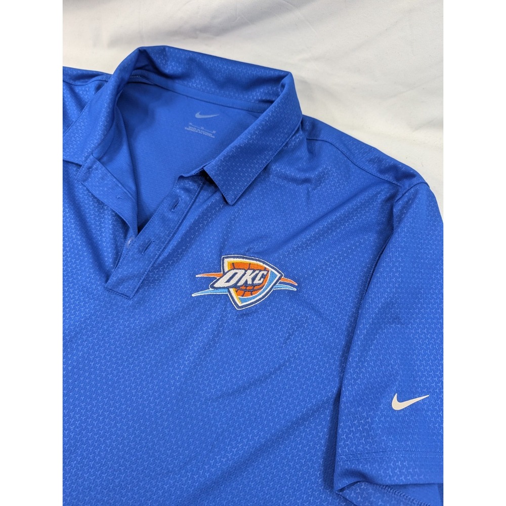 Nike Dri-FIT NBA Oklahoma City Thunder OKC Polo Shirt Blue Men's Medium M